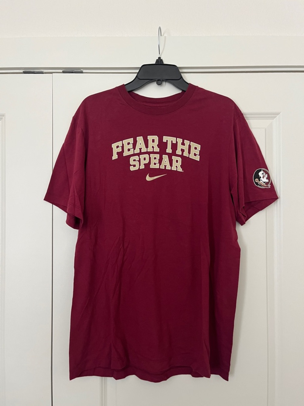 Nike Men’s 'Fear The Spear' Short Sleeve Tee - Garnet and Gold